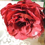 Украшения handmade. Livemaster - original item Burgundy rose. Flower Clip No. №3. Handmade.