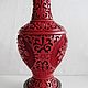 Vintage vase Red Chinese carved lacquer wood pedestal. Vintage interior. Czechvintage (Czechvintage). My Livemaster. Фото №4