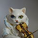 Cat Fiddler. Porcelain figurine. Figurines. Mila. My Livemaster. Фото №5