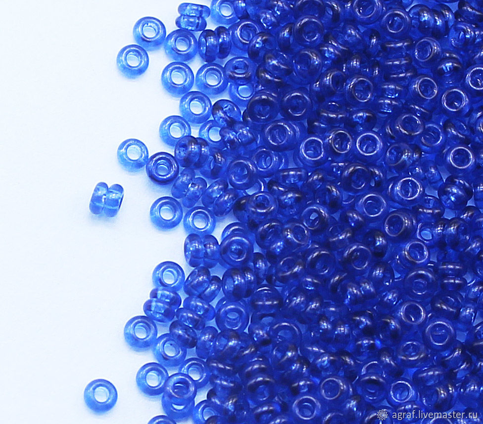 Demi Round Beads 11/0 no. YP054 Blue Transparent 5g Japanese Beads, Beads, Solikamsk,  Фото №1