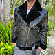 Python and lamb leather jacket with fur. Mens outerwear. exotiqpython. My Livemaster. Фото №5