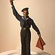 Tin soldier collectible painting 54 mm. Sailor signalman, Model, St. Petersburg,  Фото №1