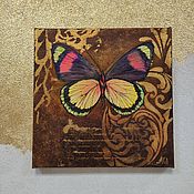 Картины и панно handmade. Livemaster - original item Butterfly painting potal painting square painting 30 by 30 cm. Handmade.