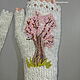 Order  Knitted mitts with embroidery Tree of Life on gray. Lace knitting workshop. Lidiya.. Livemaster. . Mitts Фото №3