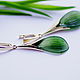 Classic earrings: with jade 'First leaves', gold, Earrings, Moscow,  Фото №1