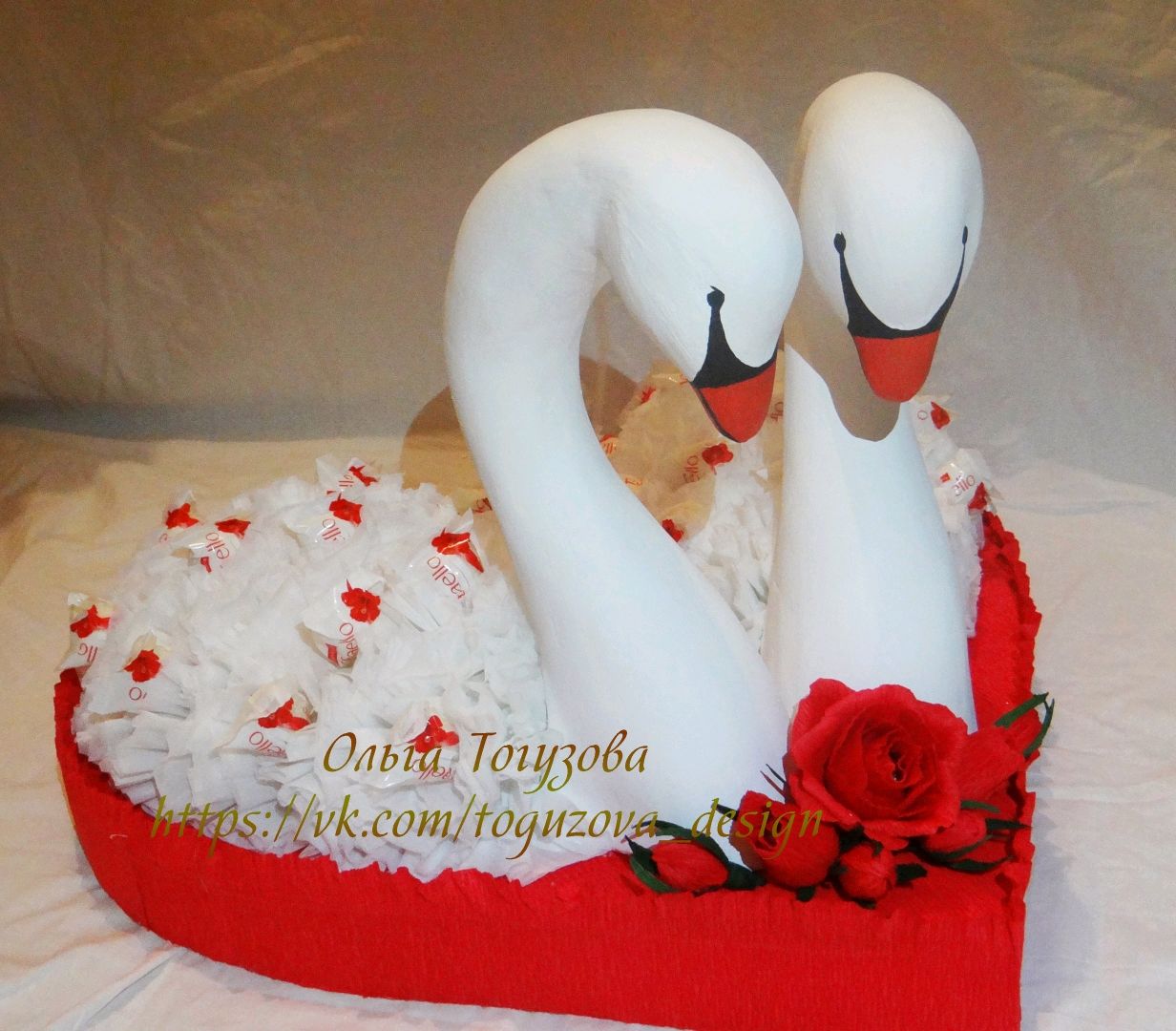 Свадебные лебеди из пенопласта
