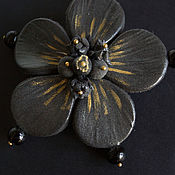 Barrette made of polymer clay Daisies