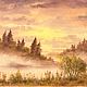 Картина акварелью "Туман над рекой." 21 на 29,7 см, Картины, Пенза,  Фото №1