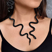 Украшения handmade. Livemaster - original item Royal Snake - a set of beaded jewelry. Handmade.