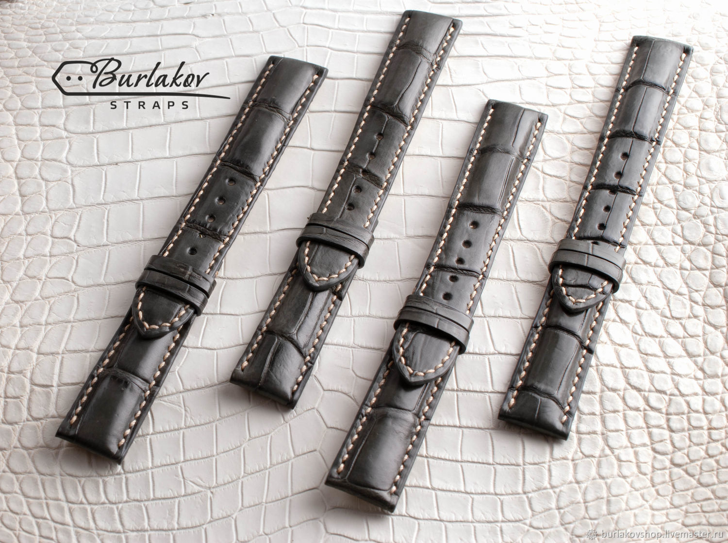 20 mm Crocodile Leather Watch Strap, Watch Straps, Krasnodar,  Фото №1