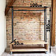 New-York-estante de ropa de tubo de Riel Loft con tres estantes de madera. Hanger. Vstileretro (vstileretro). Ярмарка Мастеров.  Фото №6
