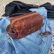 Сумки и аксессуары handmade. Livemaster - original item Large cosmetic case made of genuine leather. Handmade.
