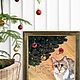Картина с котиком: "Проказник". Новогодняя картина. Картины. Картины Лары Керан. Ярмарка Мастеров.  Фото №6