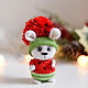A bunny as a gift to mom, a knitted toy for the Christmas tree, a suspension in the car, Christmas gifts, Moscow,  Фото №1