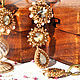 Pendant and earrings bead `the Guardian of the sun's heat`. Handmade jewelry. Tiavin. 
