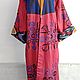 Uzbek robe made of suzane and ikat. Boho coat, caftan. S051, Robes, Odintsovo,  Фото №1