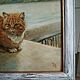 Sea cat. Oil painting. 30h30 cm. Pictures. Tatiana Chepkasova. My Livemaster. Фото №6