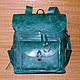 Leather backpack 'TURQUOISE'. Backpacks. NETABUKVA. Online shopping on My Livemaster.  Фото №2