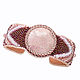 Beaded bracelet Pink pudding with gemstone bordeux white rose, Hard bracelet, St. Petersburg,  Фото №1