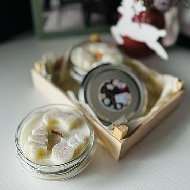 Новогодняя соевая свеча в стекле#2. ДекорОтЕлены || DecorFromElena. Для дома и интерьера ручной работы - Ярмарка Мастеров Для дома и интерьера ручной работы. Ярмарка Мастеров - ручная работа Новогодняя соевая свеча в стекле#2. Handmade.