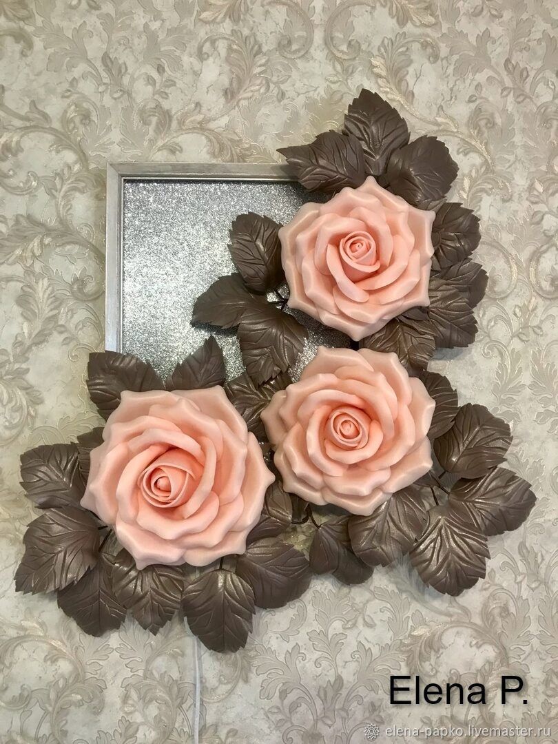 Настенный светильник из изолона:Картина из роз:ручная работа. в ...