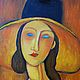 Painting Jeanne Ebuterg in a hat Modigliani reproduction. Pictures. vettochka. My Livemaster. Фото №4