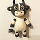 felt toy: Bull. Magnet made of wool, Felted Toy, Zelenograd,  Фото №1