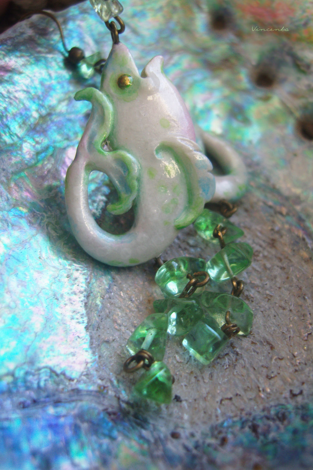 'Fish Crystal Lagoon,' the magic earrings with pendants, Earrings, Krasnogorsk,  Фото №1