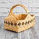 A basket woven from birch bark with a picture. Gift basket wicker, Basket, Novosibirsk,  Фото №1