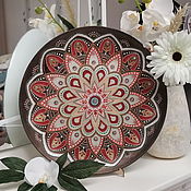 Для дома и интерьера handmade. Livemaster - original item Large plate for kitchen interior. Decorative plate with hand-held ros. Handmade.