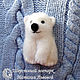 Brooch Umka Bear White felted wool (felted). Felted Toy. Woolen Zoo. Online shopping on My Livemaster.  Фото №2