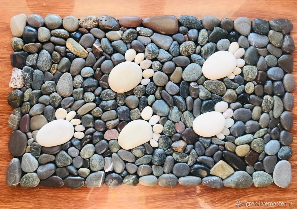 Массажные коврики для ног из морских камушков делаем вместе