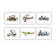 Bulldozer Airplane Train Motorcycle Set of 6 posters for boy. Pictures. KapustinaArt. Online shopping on My Livemaster.  Фото №2