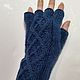 Knitted mitts with fingers 101 S, 215, Mitts, Kamyshin,  Фото №1