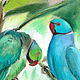  Necklace parrots in the jungle. Print from the author's work. Pictures. Valeria Akulova ART. My Livemaster. Фото №4