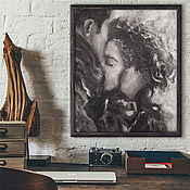 Картины и панно handmade. Livemaster - original item Meeting, 50h60cm, oil painting on canvas, lovers, two, love. Handmade.