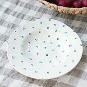 Посуда handmade. Livemaster - original item Plate with blue flowers. Handmade.