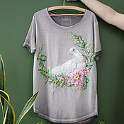 Одежда handmade. Livemaster - original item Dove of the World T-Shirt. Handmade.