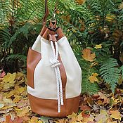 Сумки и аксессуары handmade. Livemaster - original item Backpack urban genuine textured leather Combi red-white. Handmade.