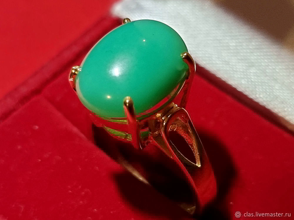Кольцо: Хризопраз.925.желтое золото 15.5 р в интернет-магазине Ярмарка ...