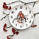 Clock painting Clock on the wall bullfinch. Watch. ArtFlera (artflera). Online shopping on My Livemaster.  Фото №2
