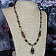 Necklace with tiger's eye pendant and mother of pearl. Necklace. Magic box. My Livemaster. Фото №6