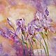 Oil painting Gentle irises, Pictures, Zelenograd,  Фото №1
