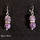 Necklace and earrings with natural stone 'Lilac morning'. Jewelry Sets. BijouSiberia. My Livemaster. Фото №4