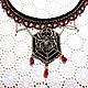 Necklace: Arachne. Choker in the Gothic style. Macrame Necklace. Subculture decorations. IrinaSkripkaMBeads. My Livemaster. Фото №4