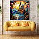 Stained glass painting, stained glass painting Fairy Castle. Landscape. Pictures. House of the Sun (irina-bast). My Livemaster. Фото №5