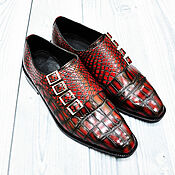 Обувь ручной работы handmade. Livemaster - original item Men`s monk shoes, made of genuine crocodile leather.. Handmade.