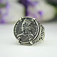 Men's ring with a coin made of 925 sterling silver HH0001. Ring. Sunny Silver. My Livemaster. Фото №4