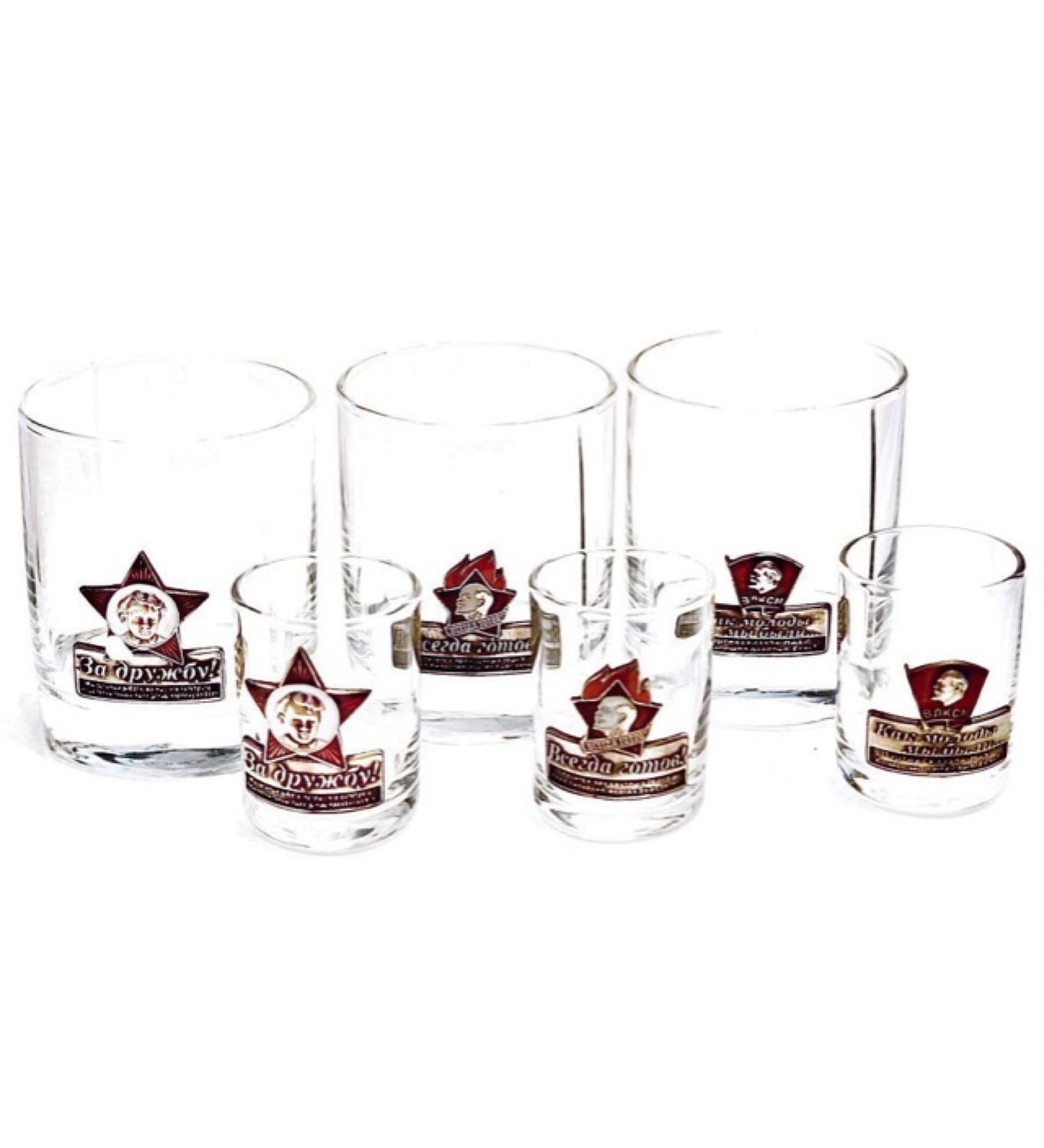 Set NOSTALGIA (ENAMEL). Gift set of wine glasses and glasses, Shot Glasses, Zhukovsky,  Фото №1
