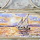Нежный закат на Адриатике Пано дрифтвуд Картина на дереве 21х12 см. Панно. AdriaticArt_Julia. Ярмарка Мастеров.  Фото №4